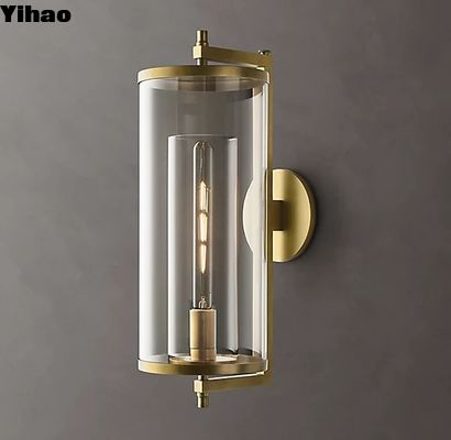 kaufen Innere zylindrische Schatten K9 Glas Ornament Wand Sconces Bronze Oberfläche on-line-Fertigung