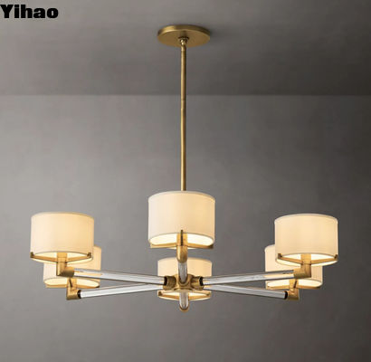 kaufen Messing Leinen Vintage Bauernhaus Kronleuchter 6 Licht für das Esszimmer on-line-Fertigung