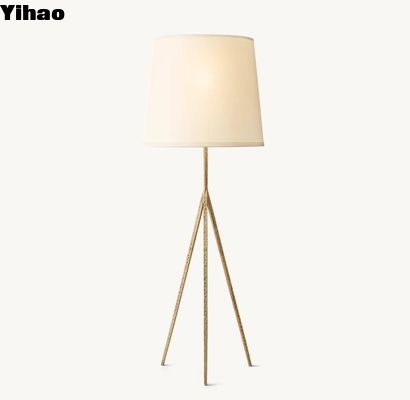 kaufen Baumwoll-Linen-Tronen-Trommel-Schatten-Modern-Zusammenhängende Fußbodenlampen Skulptur-Überfassende Fußbodenlampe on-line-Fertigung