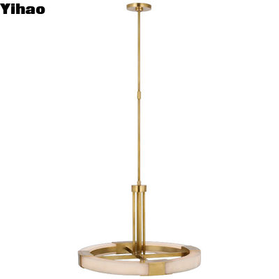 kaufen Messing Kristall Anhänger Vintage Alabaster Messing Kristall Licht für elegante Innenräume on-line-Fertigung