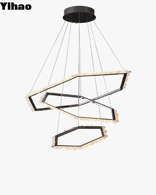 kaufen Einstellbarer Kristallschatten-Kronleuchter mit 3500K warmem weißem Licht für moderne Innenräume on-line-Fertigung