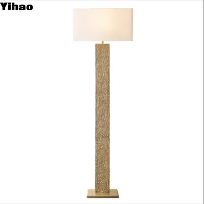 OEM Fabic Shade Dimmable Messing Standing Floor Lamp AC 85-265V