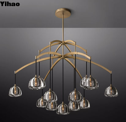 Nickel / Messing / Bronze Art Deco Kronleuchter Vintage 20'10'