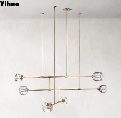 12'L Messing Schlafzimmer Multi Arm Deckenlicht Unterstützung OEM ODM