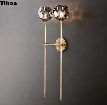 Massive Messing Rauch K9 Glas Fancy Wandleuchten für Wohnzimmer Schlafzimmer
