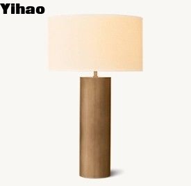 60W E26 Industrielle Tischlampen für das Bett mit handgefertigter Massivbrazebasis