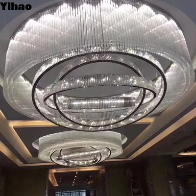 E14 / E12 Hotel Lobby Kronleuchter Hochzeitsort Kronleuchter mit Kristalllampenarm