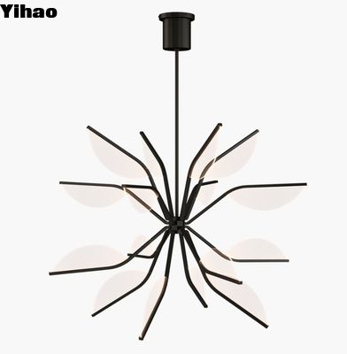 700BLT38G Belterra 38 Globus-Kronleuchter Naturmesser / Matte Schwarz Oberfläche 3000K LED-Module