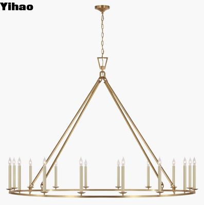 CHC 5276 Darlana Grande Einzelring-Kronleuchter Polierter Nickel / Altes Eisen / vergoldetes Eisen / Antike-Bummed Messing