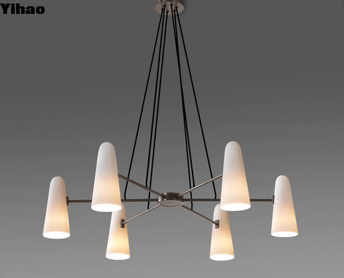 Montfalcon Moderne Messing-Kronleuchter mit E12-Lampensockel und höhenverstellbar