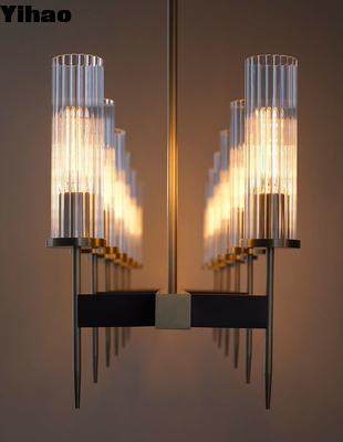 ALOUETTE Zeitgenössische Messing-Kupfer-Einstellhöhe E12-Basis-Kronleuchter