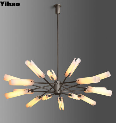 Moderne, höhenverstellbare Messing-Körper-Hängeleuchte mit 50000 Stunden Lebensdauer für Wohnzimmer